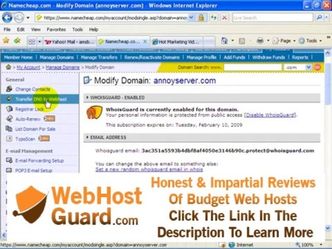 How to transfer domain name DNS to Your Hosting Account