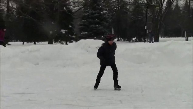 Snow Fun at Park,Skate & Slide, Father & Son Montreal. (We are Young,Yes we are:) 5th January 2014
