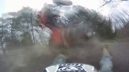 ATV  440Ex Big Hill Climb Crash