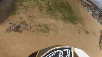 Bmx Race Accident - Girl Fails A Corner