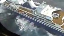 Cruise ship caught in a hurricane