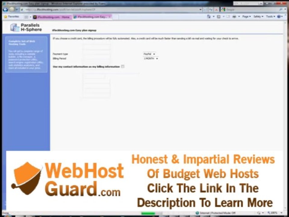 Discount Web Hosting: $1/mo Web Site Hosting Signup Process - Not a trial or Promo.
