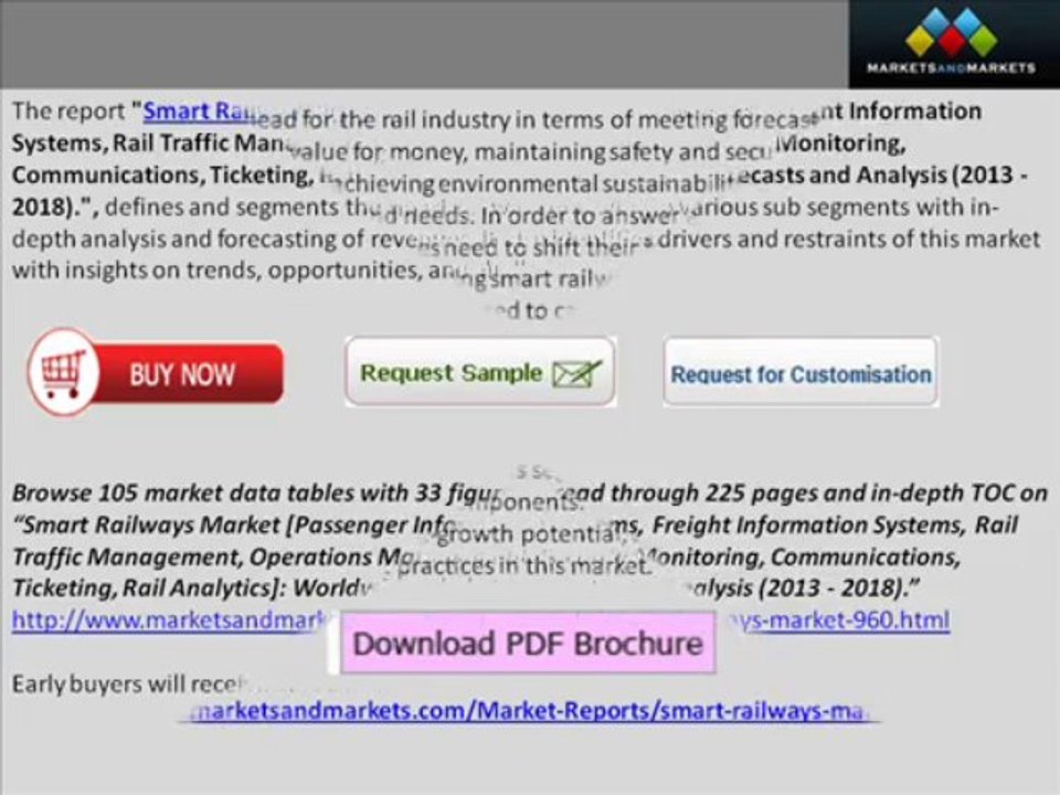Smart Railways Market worth $39.20 Billion by 2018