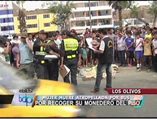 Mujer fue atropellada al recoger su monedero en una pista de Los Olivos