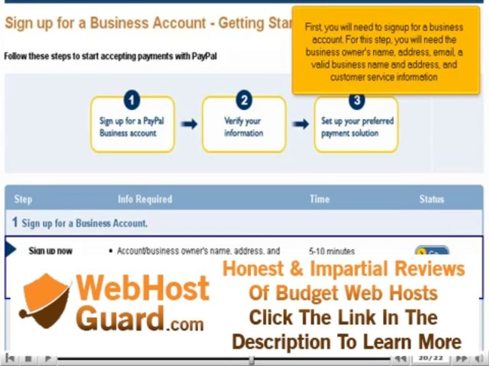 Signup for a new PayPal business account by VodaHost web hosting
