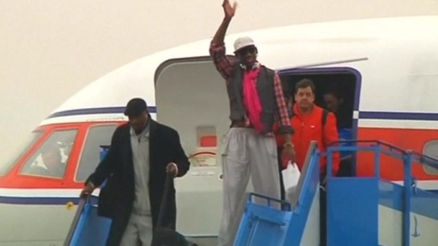 Rodman in North Korea to play basketball on leader Kim's birthday