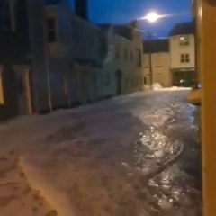 Download Video: Wave Surges Up Street in Irish Coastal Town