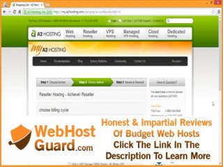 Ordering Reseller Hosting from A2Hosting.com