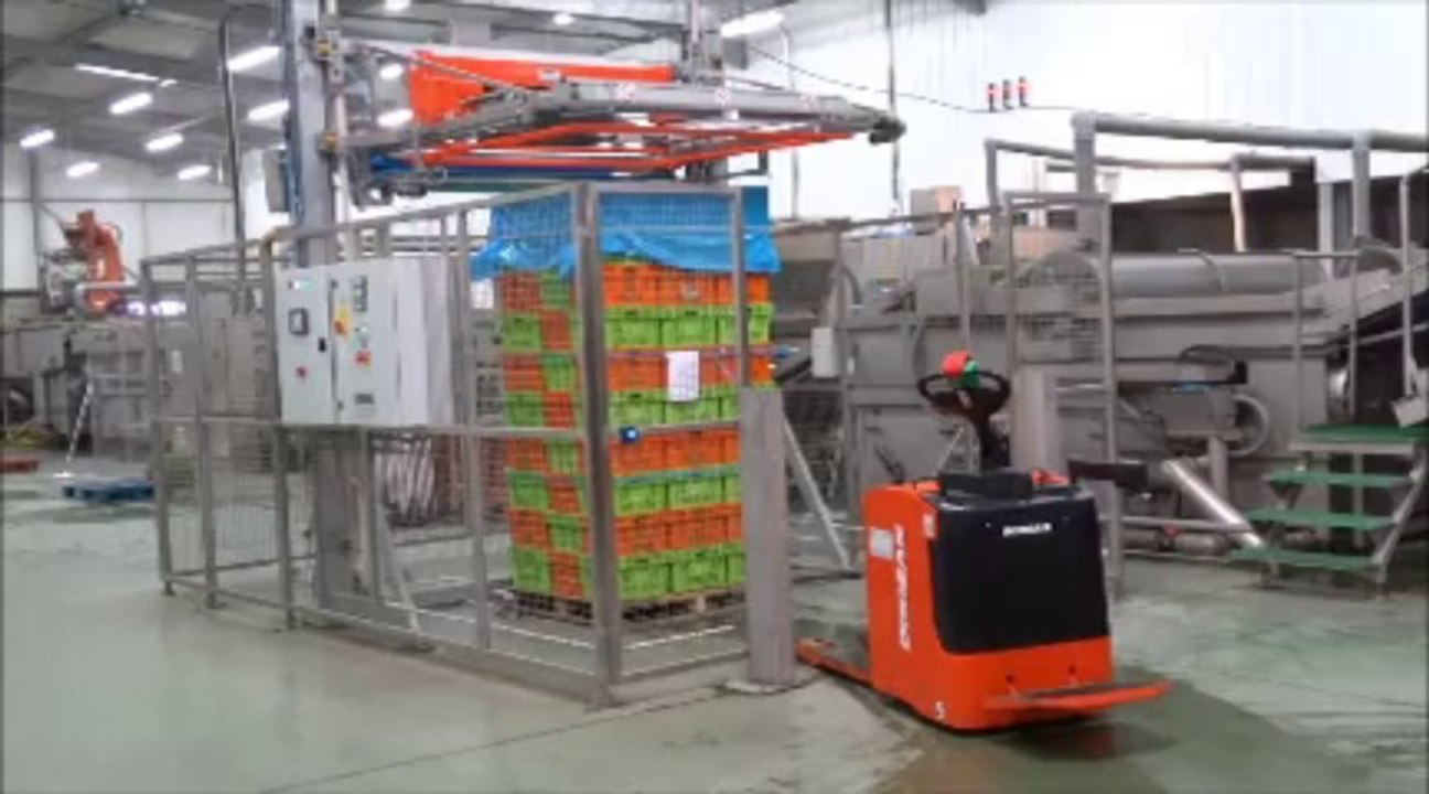 Pose automatique de coiffes et cerclages - Palettisation automatisée