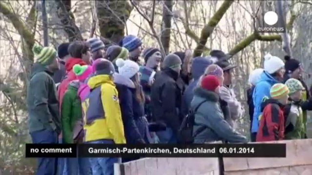 Germany: Daredevils race at the annual horn sledge race