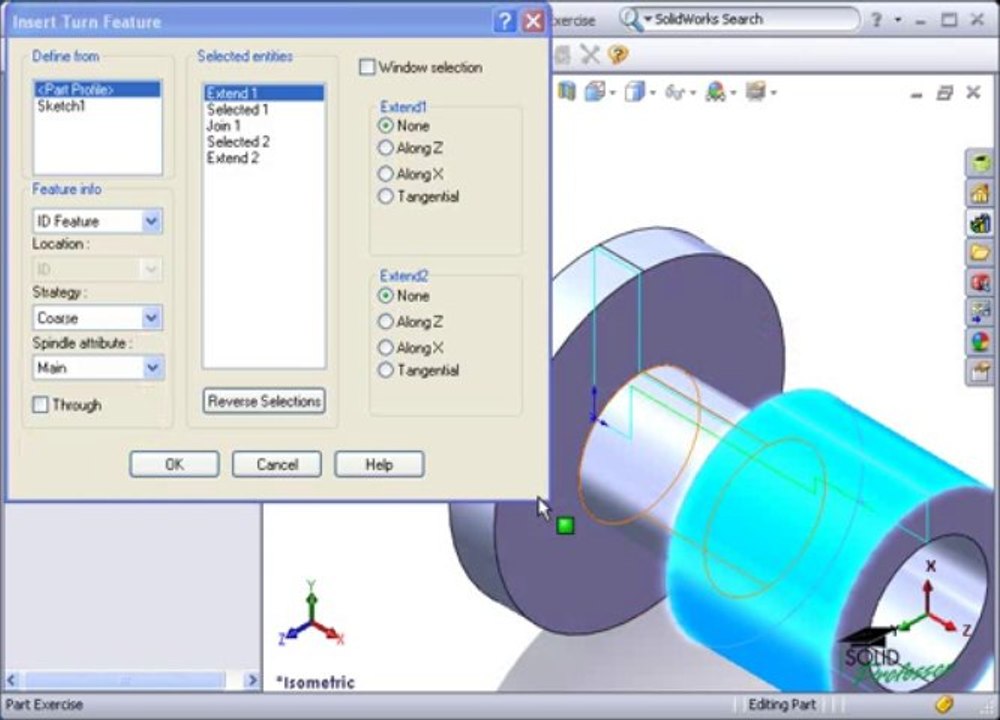 3-2 Turning Exercise - Part Exercise 1B (CAMWorks Tutorials)