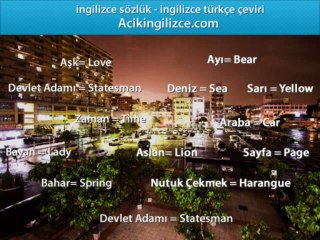 İngilizce Türkçe Çeviri 100 Doğru