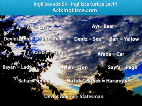 İngilizce Türkçe Sözlük Xls