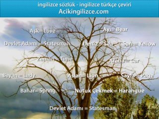 Online Türkçe İngilizce Güzel Sözlük