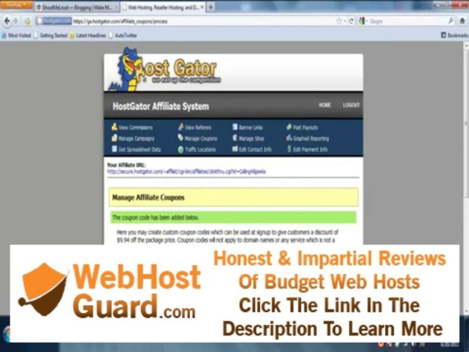 how to make money online with Hostgator Webhosting Affiliate Program