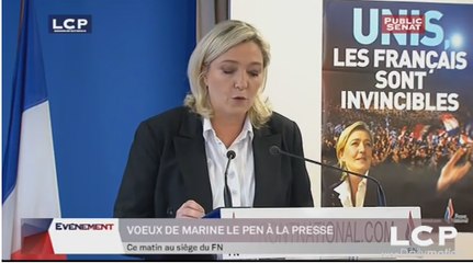 Évènements : Voeux à la presse de Marine le Pen, présidente du Front National.