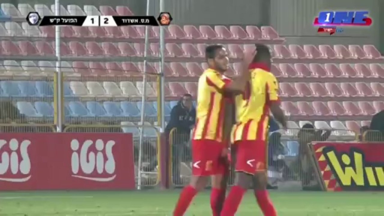 ליגת העל עונת 13/14 מחזור 16 - מ.ס אשדוד Vs  עירוני ק"ש (1-2)