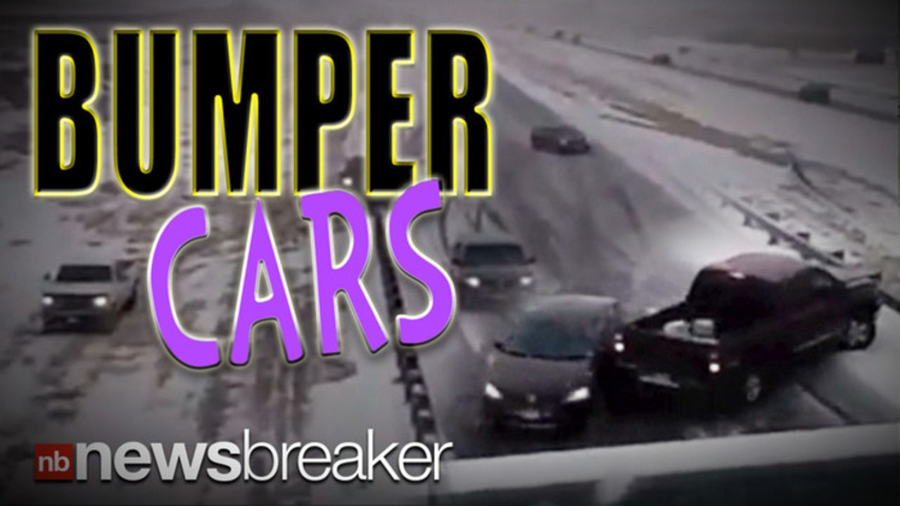BUMPER CARS: Video Captures Icy Road Pile Up in Colorado After Van Loses Control