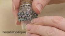 How to Add Beads to a Wire Net around a Bottle