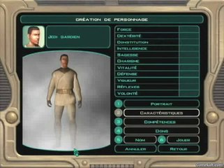 Star Wars : Knights of the Old Republic II - Création d'un personnage