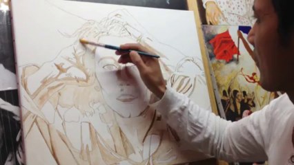 Gustave Courbet self-portrait "desperate"  Lavis 01