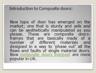 The benefits of composite doors