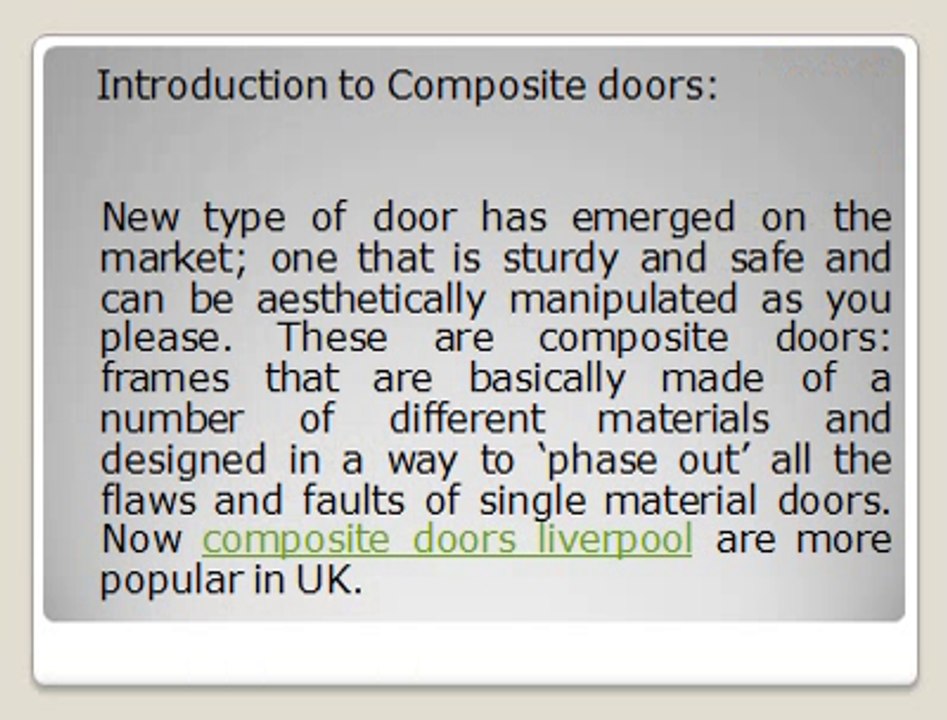 The benefits of composite doors