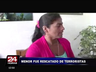 Rescatan a adolescente que estuvo secuestrado por Sendero Luminoso