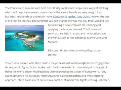 Educoworld Seminars - helping people overcome personal and professional problems