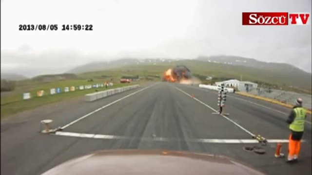 Yere çakılan uçak böyle görüntülendi
