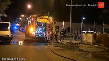 Tres coches calcinados en un incendio en Madrid