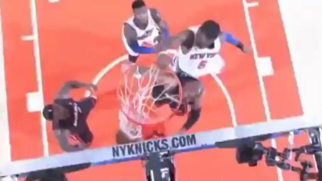 Tim Hardaway Jr Put Back Slam Dunk Over Ray Allen Miami Heat at New York