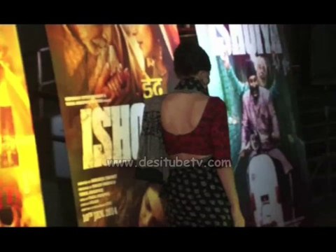 Huma qureshi & Madhuri dixit came for the premier of Dedh Ishqiya posses for camera