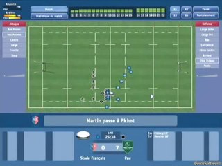 Pro Rugby Manager 2005 - Le mode pastille en action