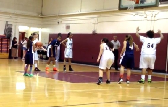 9 years old girl playing High School Basketball Games!!