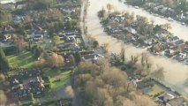 Aerials show extent of severe flooding in south east