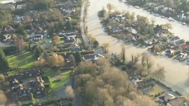 Aerials show extent of severe flooding in south east