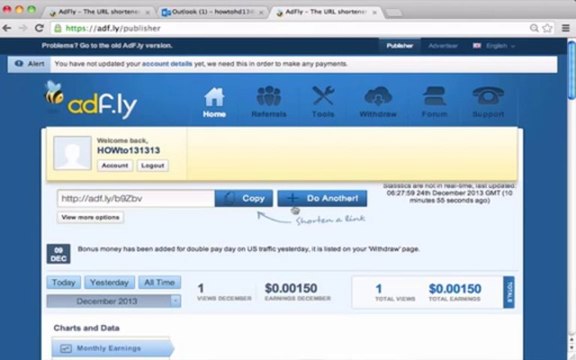 Make Money While you sleep: Make Money With Adf.ly - Tutorial