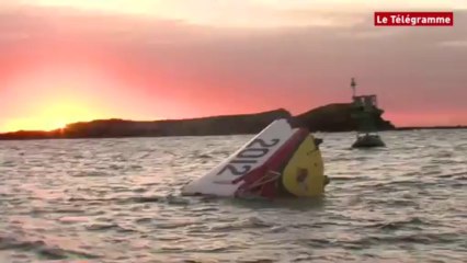 Aber-Wrac'h (29).  L'épave de Stamm récupérée