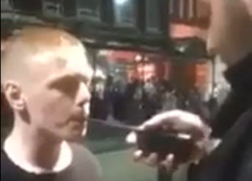 Drunk guy mistaking a walkie talkie for an alcohol test!!