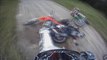 Epic Bike Accident - Rider Looses Control And Wipes Out His Buddy!