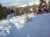 Sledding the hill behind my cabin up Pattee Canyon in Missoula, MT