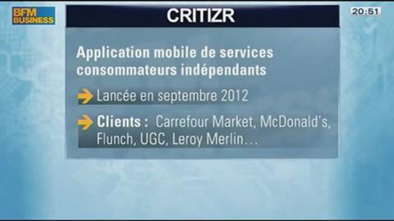 Chroniques et Coup de pouce à une start-up: Critizr.com, dans 01Business – 11/01 4/4