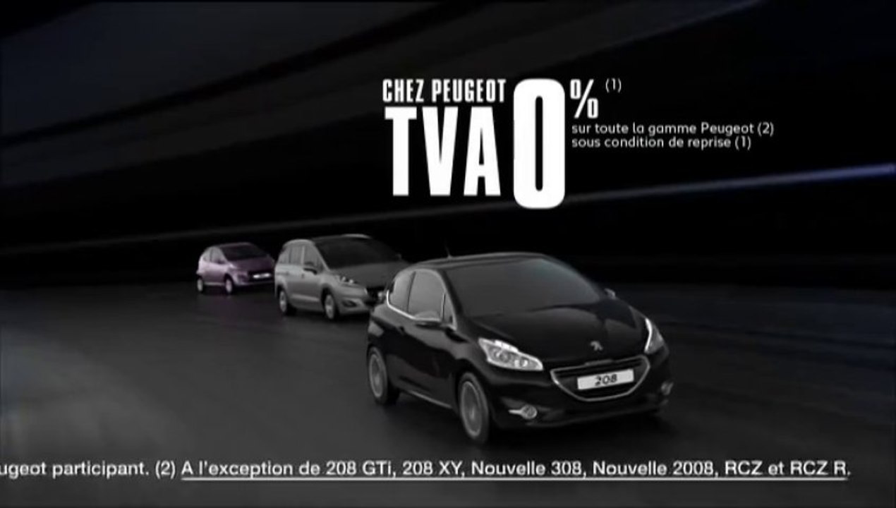 Publicité Peugeot 208 - Sensations uniques - TVA 0% (30s) - 2014 ( www.feline.cc )