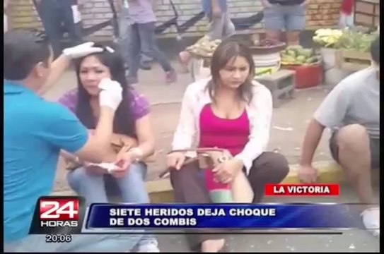 La Victoria: siete personas resultaron heridas en choque de dos combis