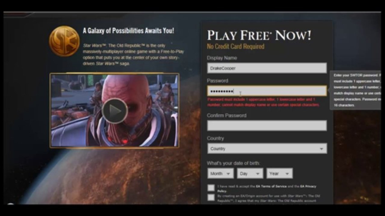 GameTag.com - Buy Sell Accounts - How to create a Star WarsThe Old Republic account