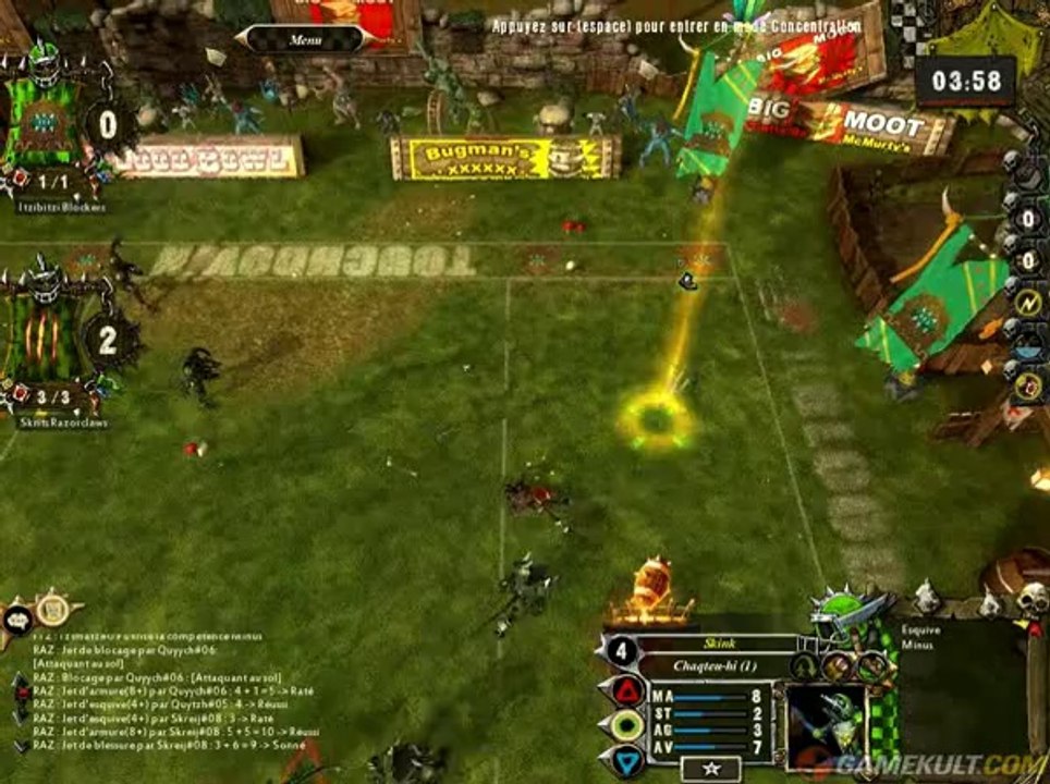Blood Bowl - Hommes Lézards vs Skavens (temps réel)