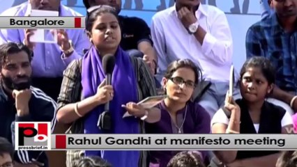 Rahul Gandhi at Bangalore for Congress manifesto meeting