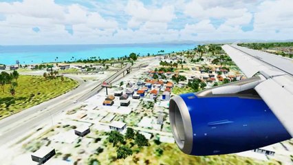 FSX US A320 Landing @ Las Americas ( Wing ) ( HD )