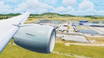 FSX Qatar Boeing 777 Landing @ Athens ( Wing ) ( HD )